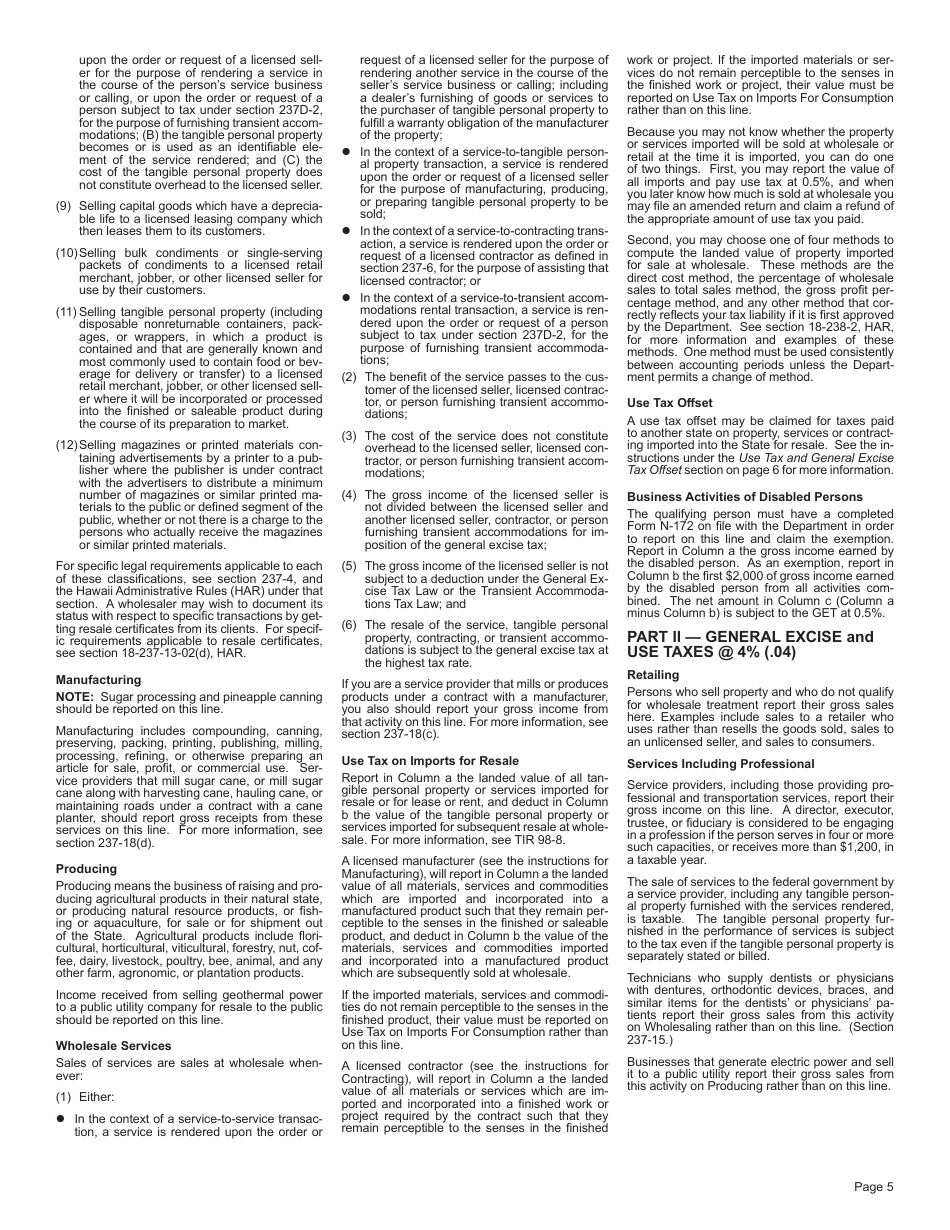 Instructions for Form G-45, G-49 - Hawaii, Page 5