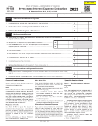 Document preview: Form N-158 Investment Interest Expense Deduction - Hawaii, 2023