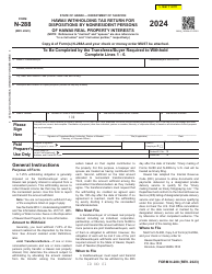 Document preview: Form N-288 Hawaii Withholding Tax Return for Dispositions by Nonresident Persons of Hawaii Real Property Interests - Hawaii, 2024