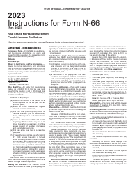 Document preview: Instructions for Form N-66 Real Estate Mortgage Investment Conduit Income Tax Return - Hawaii, 2023