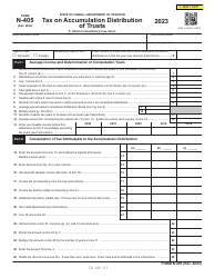 Form N-405 Tax on Accumulation Distribution of Trusts - Hawaii