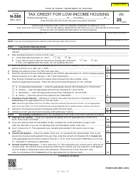 Form N-586 Tax Credit for Low-Income Housing - Hawaii