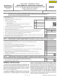 Document preview: Form N-11 (N-15; N-40) Schedule J Supplemental Annuities Schedule - Hawaii, 2023
