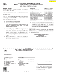 Document preview: Form VP-2 Miscellaneous Taxes Payment Voucher - Hawaii