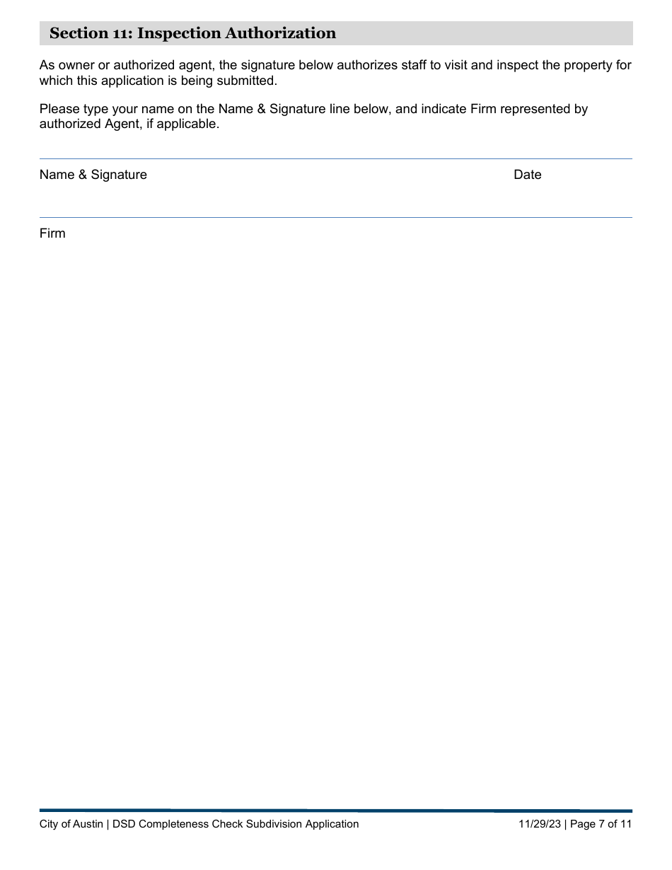 Subdivision Application - Completeness Check Submittal - City of Austin, Texas, Page 7