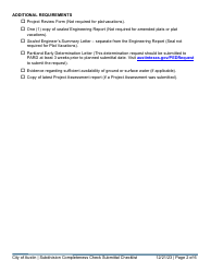 Subdivision Completeness Check Submittal Checklist - City of Austin, Texas, Page 2