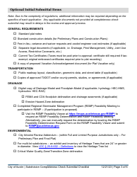 Subdivision Completeness Check Submittal Checklist - City of Austin, Texas, Page 3