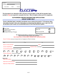 Document preview: Authorized Driver Designation Application - Group Home Only - Delaware