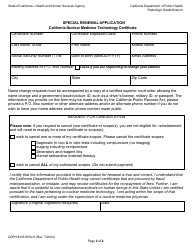 Form CDPH8435 SRA III Special Renewal Application - California Nuclear Medicine Technology Certificate - California, Page 2