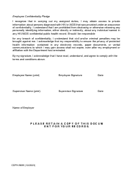 Form CDPH8689 Agreement by Employee/Contractor to Comply With Confidentiality Requirements - California, Page 2