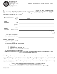 Document preview: Form ODR-BMT-F-001 Nebraska Basic Mediation Training Equivalency Request - Nebraska