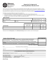 Document preview: Form ODR-CME-F-032 Request for Pre-approval of Continuing Mediator Education Event - Nebraska