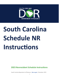 Instructions for Schedule NR Nonresident Schedule - South Carolina