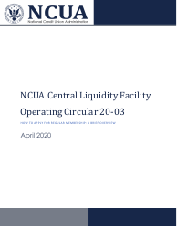 Document preview: Application and Agreements for Regular Membership in the Ncua Central Liquidity Facility