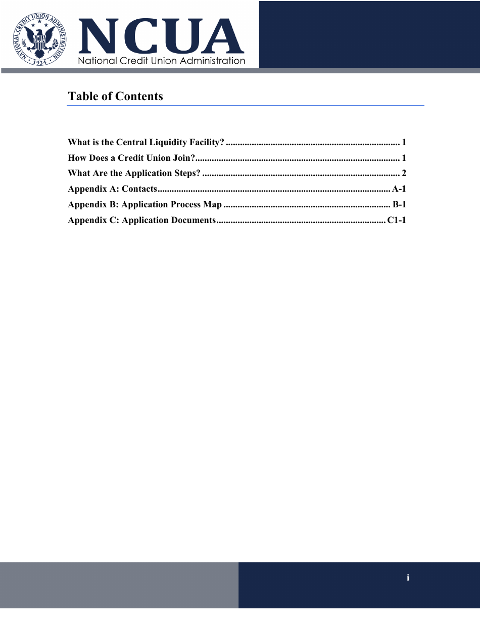 Application and Agreements for Regular Membership in the Ncua Central Liquidity Facility, Page 3