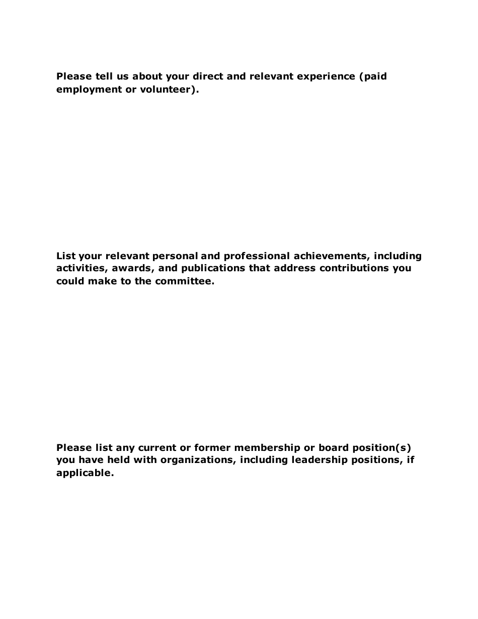 Application for Advisory Committee Membership - Texas Maternal Mortality and Morbidity Review Committee - Texas, Page 5