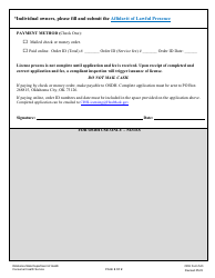 ODH Form 543 Initial Application for Food, Drug, or Lodging License - Oklahoma, Page 2