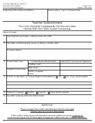 Form SSA-5665-BK Teacher Questionnaire, Page 3