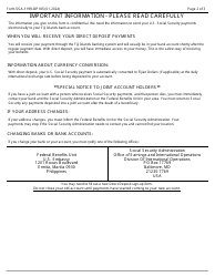 Form SSA-1199-OP105 Direct Deposit Sign-Up Form (Fiji Islands), Page 2