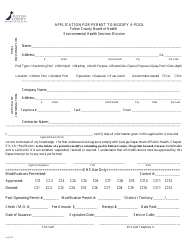 Application for Permit to Modify a Pool - Fulton County, Georgia (United States)