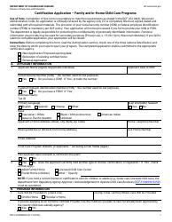 Form DCF-F-DWSW48-E Certification Application - Family and in-Home Child Care Programs - Wisconsin