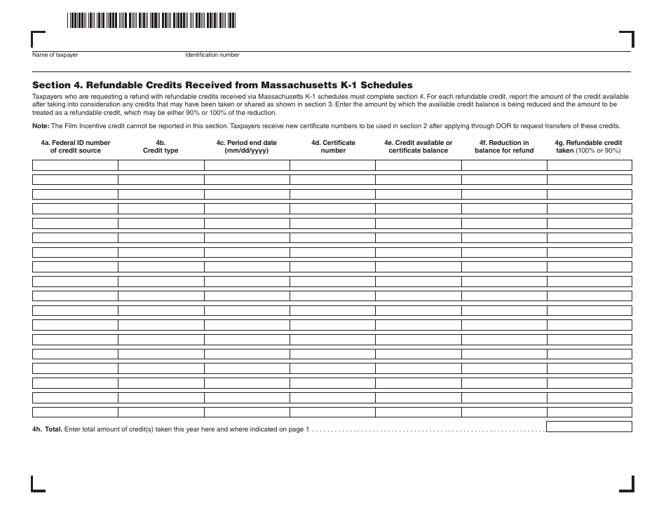 Schedule CMS Credit Manager Schedule - Massachusetts, Page 4