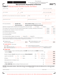 Document preview: Form 1 Massachusetts Resident Income Tax Return - Massachusetts, 2023