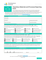 Document preview: Form DS-165 Hazardous Materials and Processes Reporting Form - City of San Diego, California