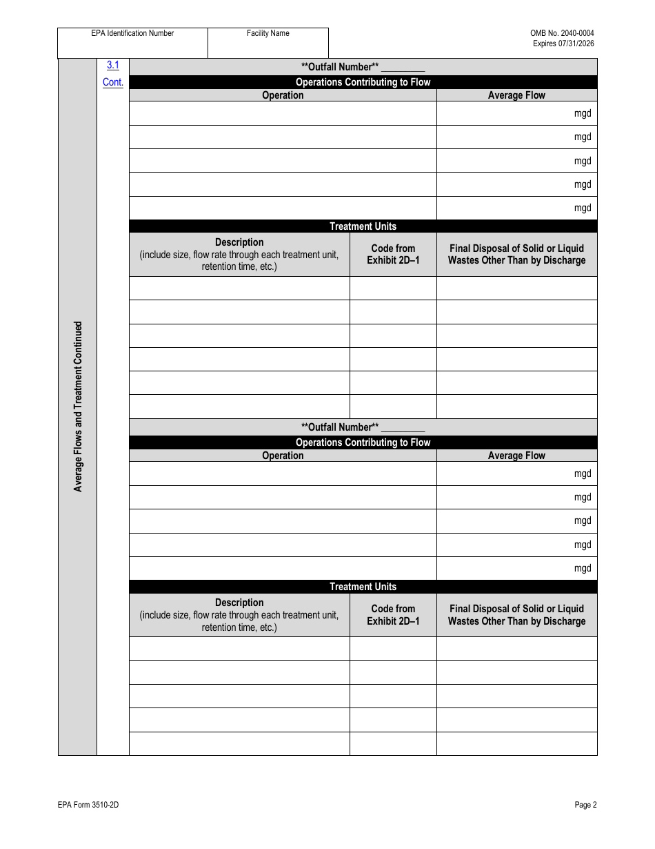 NPDES Form 2D (EPA Form 3510-2D) Application for Npdes Permit to Discharge Wastewater - New Manufacturing, Commercial, Mining, and Silvicultural Operations That Have Not yet Commenced Discharge of Process Wastewater, Page 14