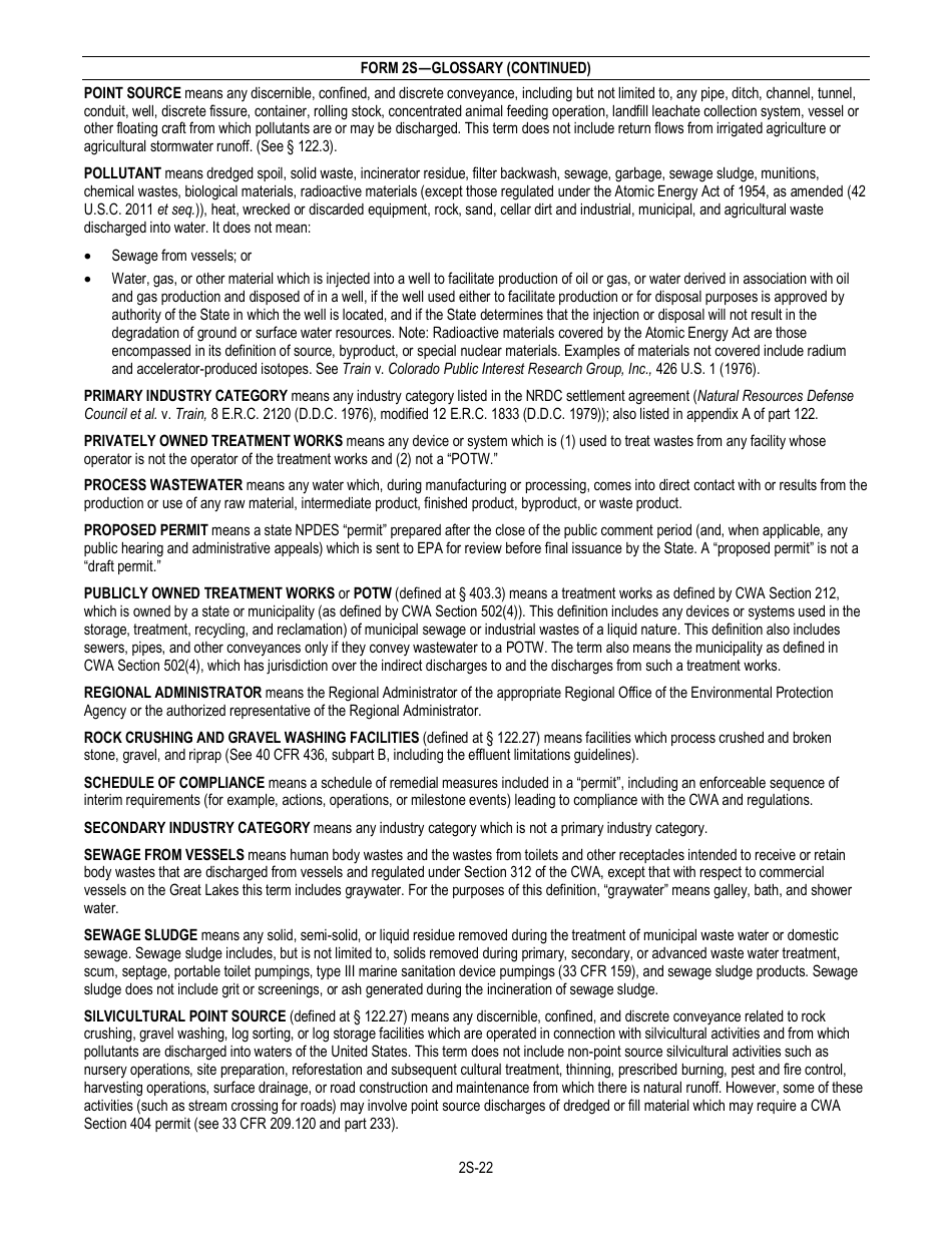 NPDES Form 2S (EPA Form 3510-2S) Application for Npdes Permit for Sewage Sludge Management - New and Existing Treatment Works Treating Domestic Sewage, Page 24