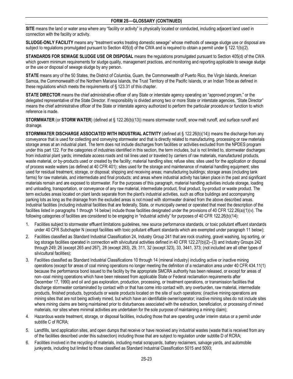 NPDES Form 2S (EPA Form 3510-2S) Application for Npdes Permit for Sewage Sludge Management - New and Existing Treatment Works Treating Domestic Sewage, Page 25