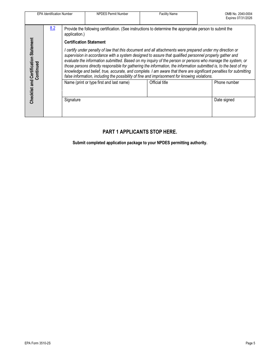 NPDES Form 2S (EPA Form 3510-2S) Application for Npdes Permit for Sewage Sludge Management - New and Existing Treatment Works Treating Domestic Sewage, Page 32
