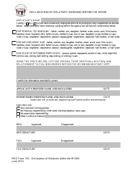 HRO Form 100 Declaration of Relatives Working Within the Wymd - Wyoming, Page 2