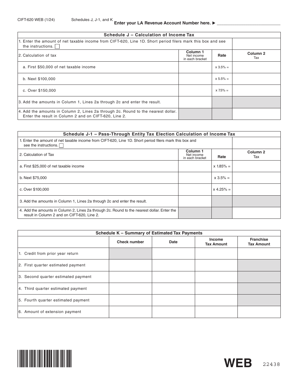 Form CIFT-620 Louisiana Corporation and Franchise Income Tax Return - Louisiana, Page 15