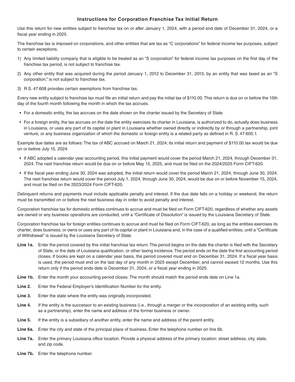 Form R-6906A Corporation Franchise Tax Initial Return - Louisiana, Page 2