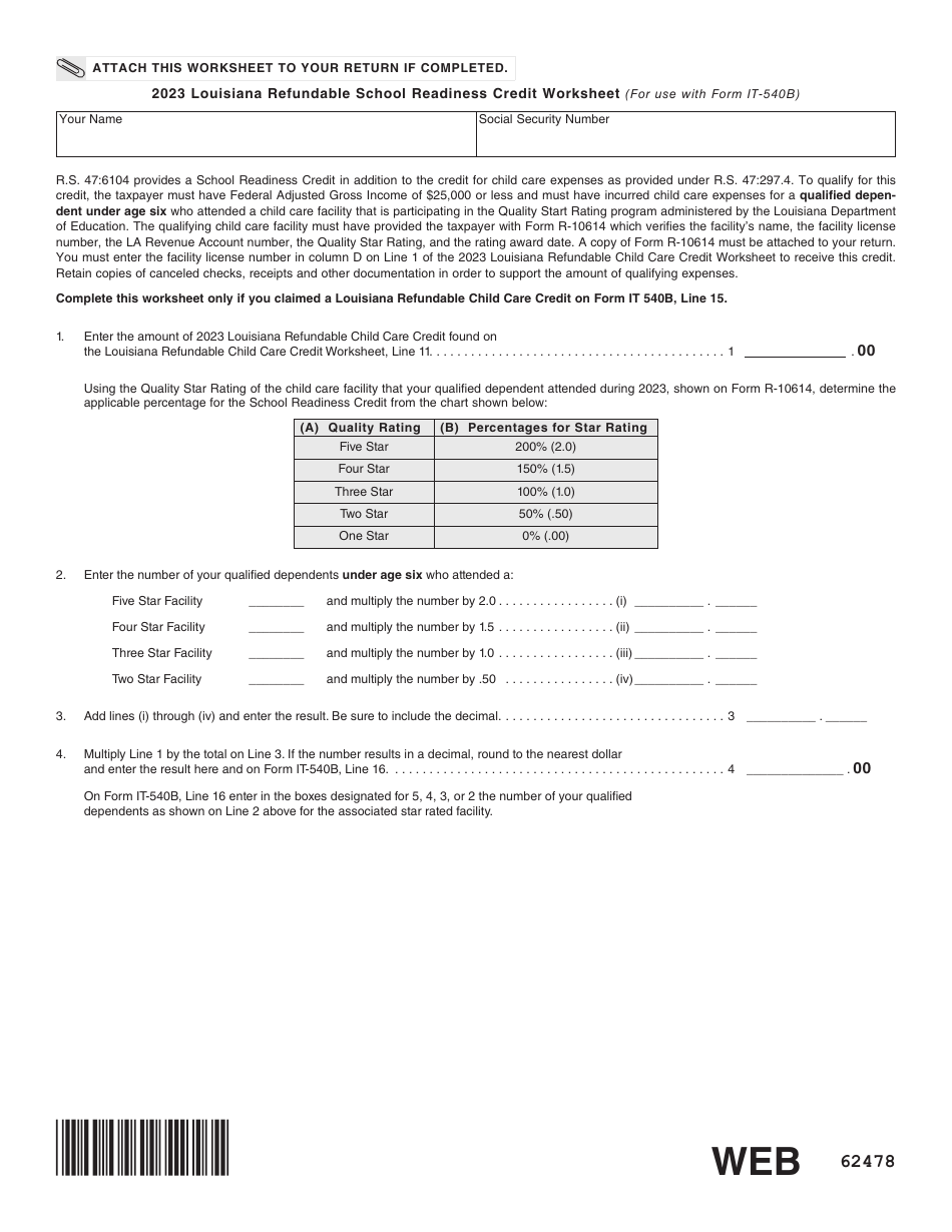 Form IT-540B Louisiana Nonresident and Part-Year Resident - Louisiana, Page 14