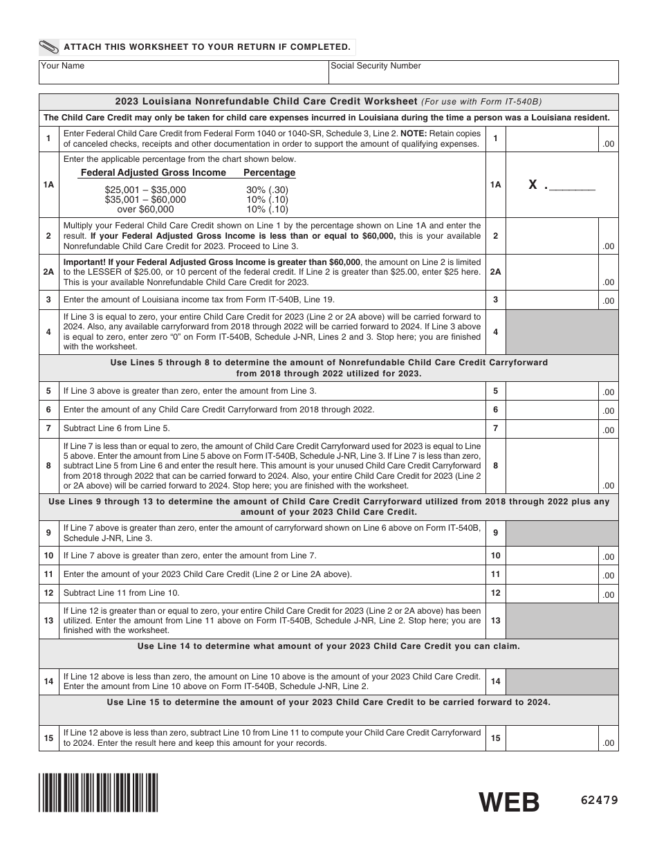 Form IT-540B Louisiana Nonresident and Part-Year Resident - Louisiana, Page 15