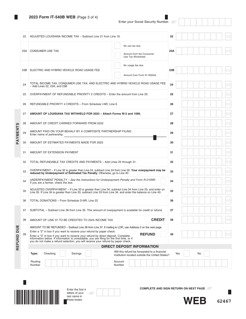 Form IT-540B Louisiana Nonresident and Part-Year Resident - Louisiana, Page 3