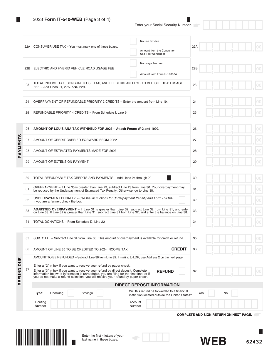Form IT-540 Louisiana Resident Income Tax Return - Louisiana, Page 4