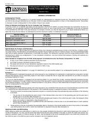 Document preview: Instructions for Form R-210R Underpayment of Individual Income Tax Penalty Computation - Resident Filers - Louisiana, 2023