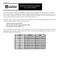 Form R-10605 Application for Deduction for Employment of Certain Qualified Disabled Individuals - Louisiana, Page 2