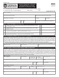 Document preview: Form R-8453PE Partnership Return of Income Declaration for Electronic Filing - Louisiana, 2023