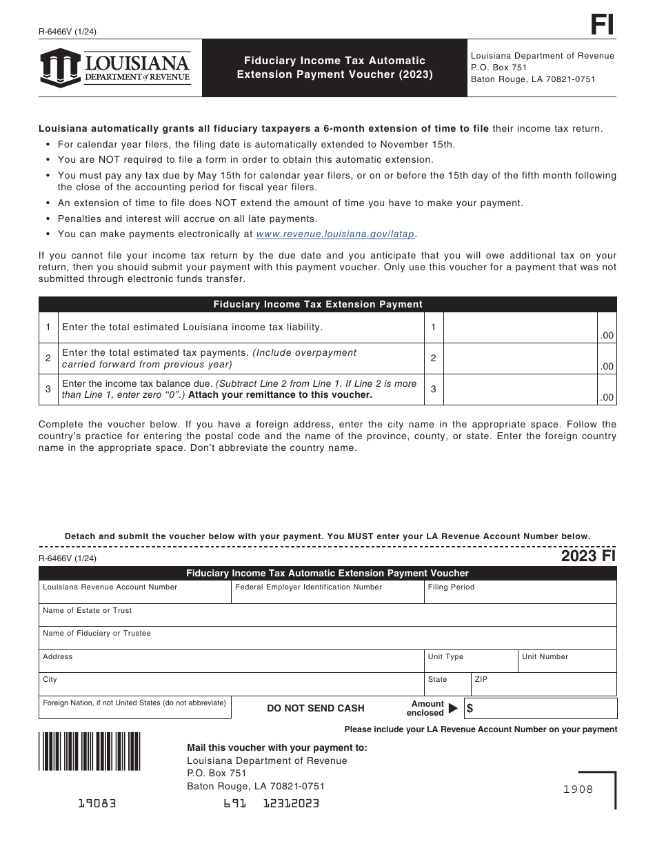 Form R6466V 2023 Fill Out, Sign Online and Download Fillable PDF