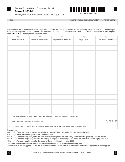 Form RI-6324  Printable Pdf