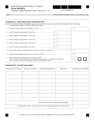 Document preview: Form RI-2874 Employer's Apprenticeship Credit - Rhode Island