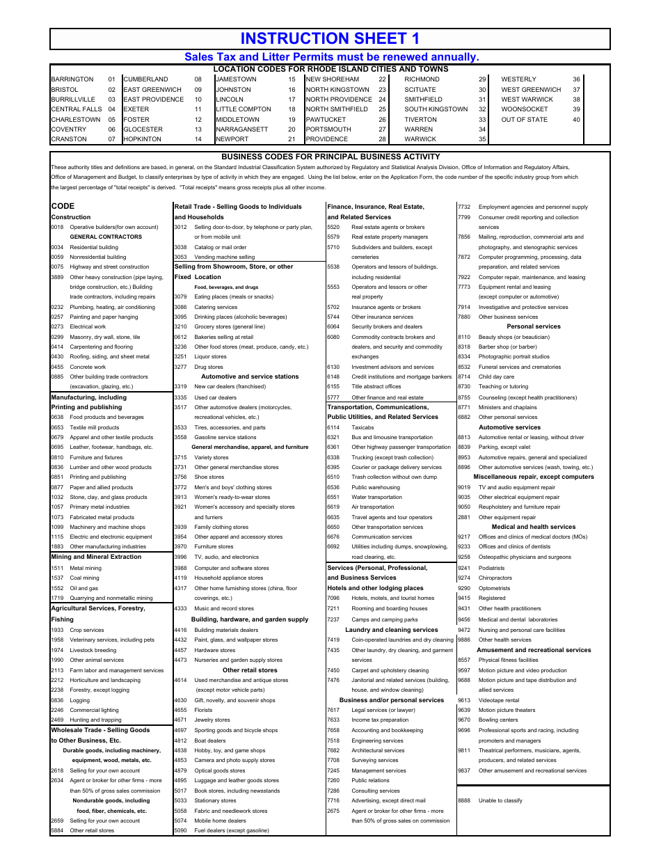 Form BAR Business Application and Registration - Rhode Island, Page 3