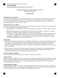 Form RI-5009 Educational Assistance and Development - Rhode Island, Page 2