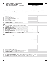 Document preview: Form RI-1040MU Credit for Income Taxes Paid to Multiple States - Rhode Island, 2023