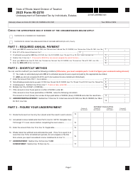 Document preview: Form RI-2210 Underpayment of Estimated Tax by Individuals, Estates - Rhode Island, 2023