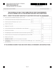 Form RI-1040NR Schedule III Part-Year Resident Tax Calculation - Rhode Island, Page 2